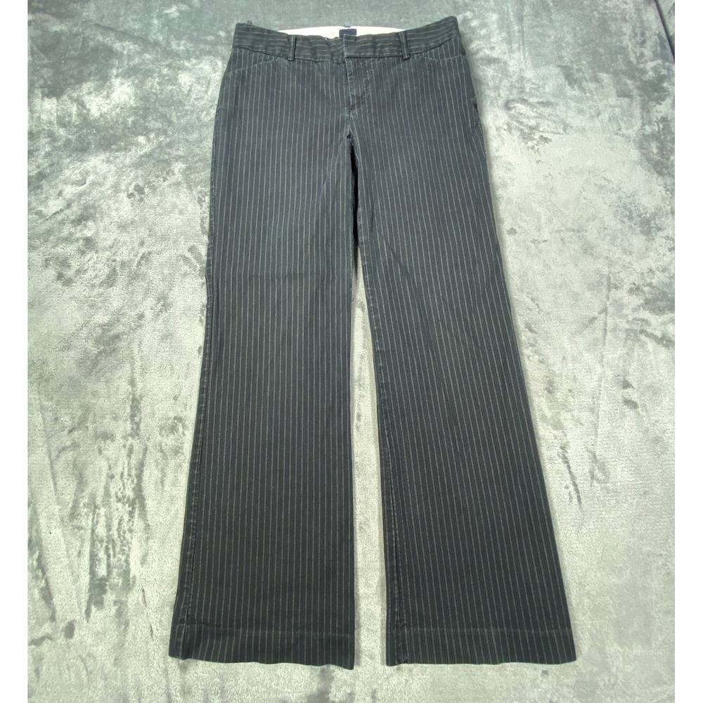 Gap Stretch Flare Pants 6A Corduroy Gray Pinstripe Modern Fit Career Chic Y2K